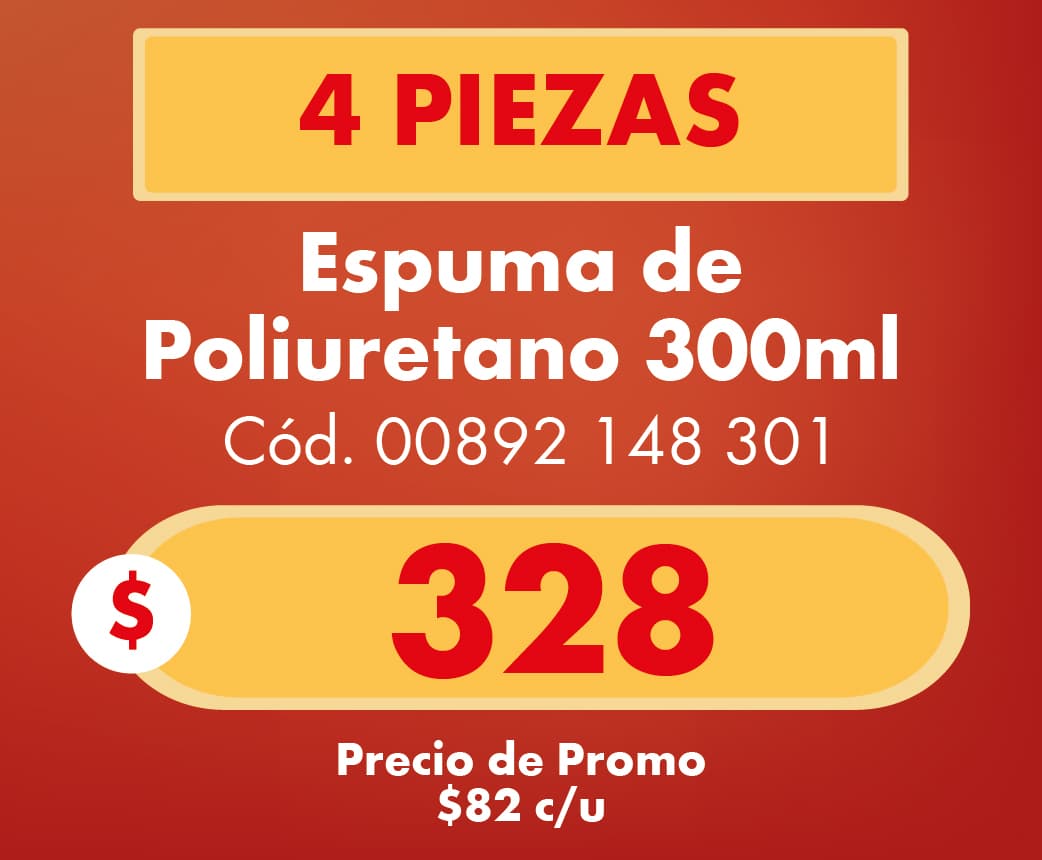 COMBO 4 DE ESPUMA DE POLIURETANO 300ML         