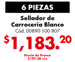 COMBO 6 SELLADOR DE CARROCERIA 600ML BLANCO 