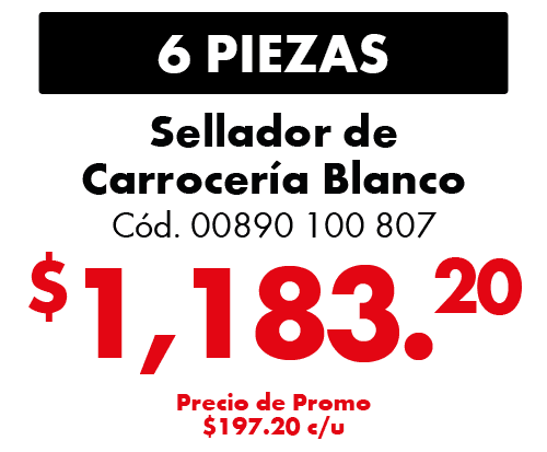 COMBO 6 SELLADOR DE CARROCERIA 600ML BLANCO 