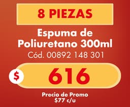 COMBO DE ESPUMA DE POLIURETANO 300ML         
